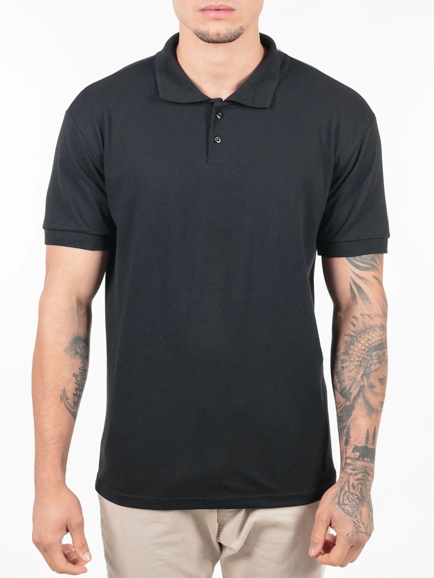 Camisa Gola Polo Piquet Masculina Preta - Loja do Ed